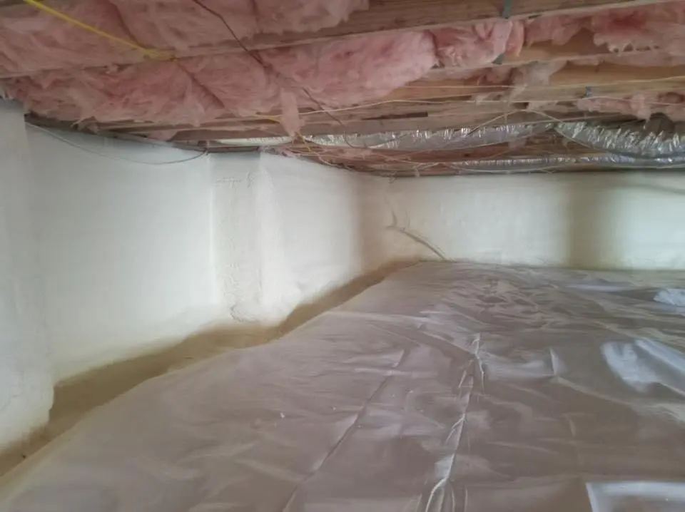 Crawl space encapsulation with closed-cell spray foam for Attic Insulation in Lincoln City